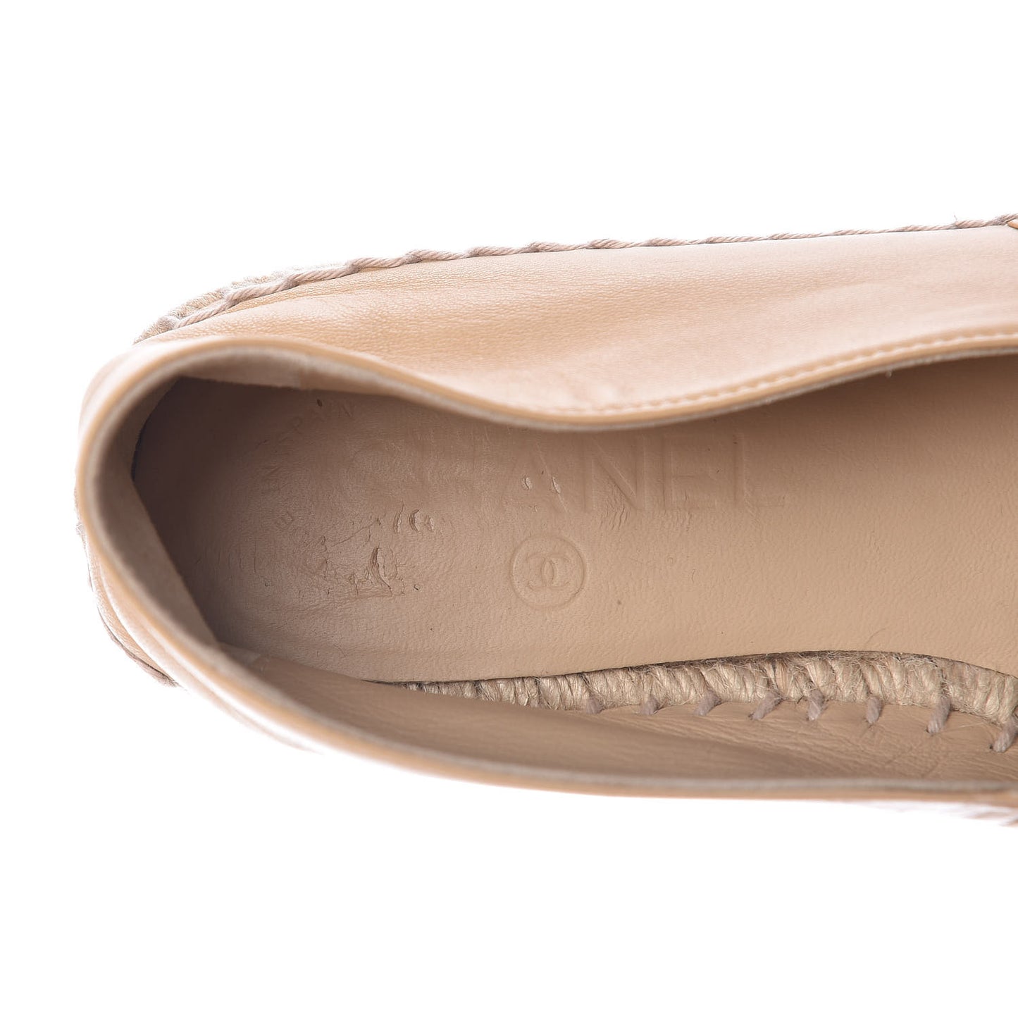 Lambskin CC Espadrilles 37 Beige Black