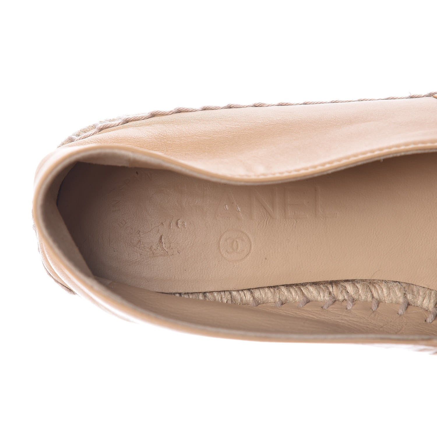 Chanel Lambskin CC Espadrilles 37 Beige Black 6 of 14