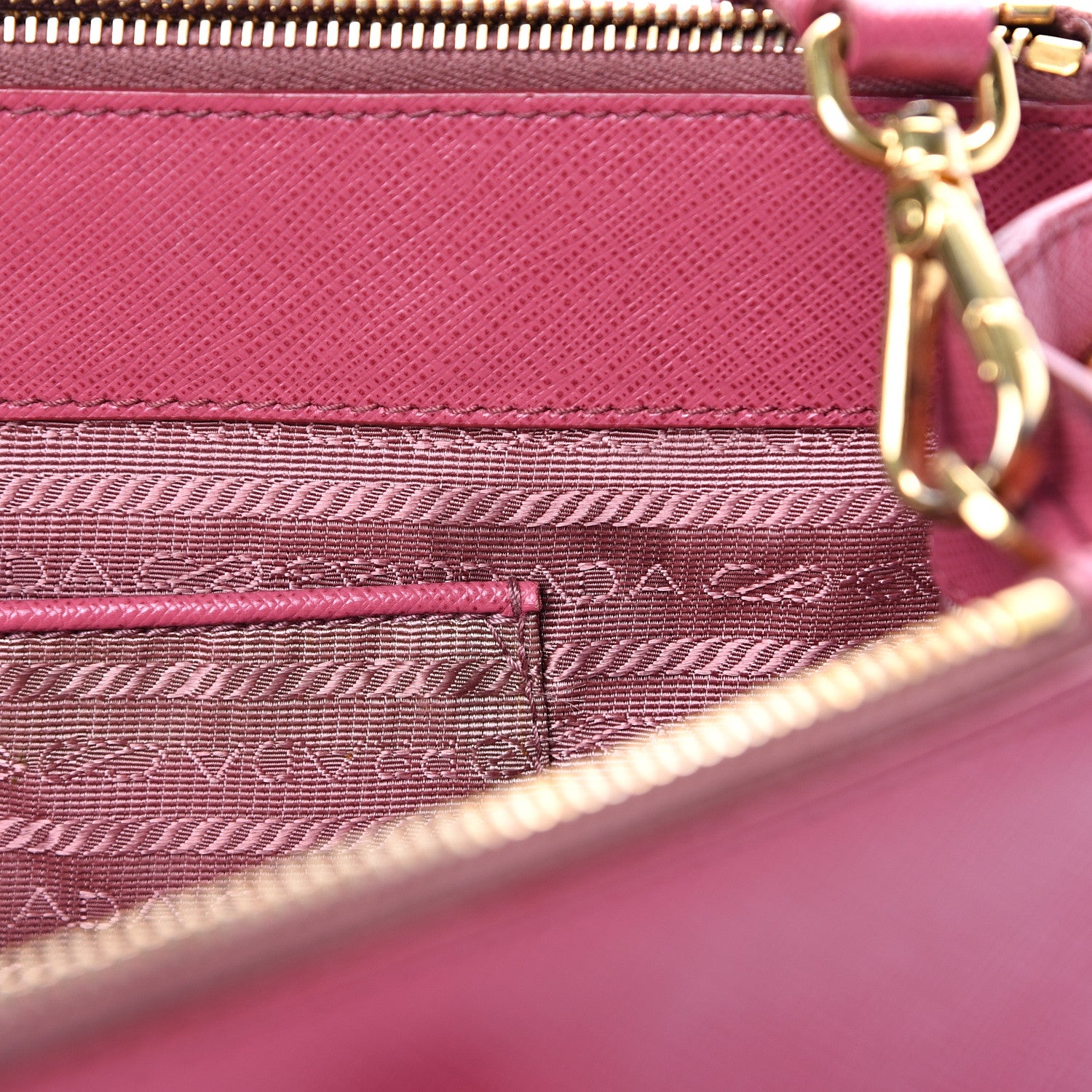 Prada Saffiano Small Galleria Double Zip Tote Fuxia 16 of 22