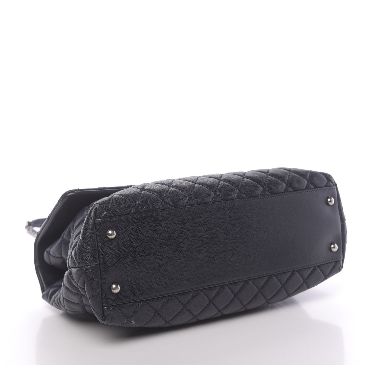 Caviar Quilted Medium Coco Handle Flap Navy Blue