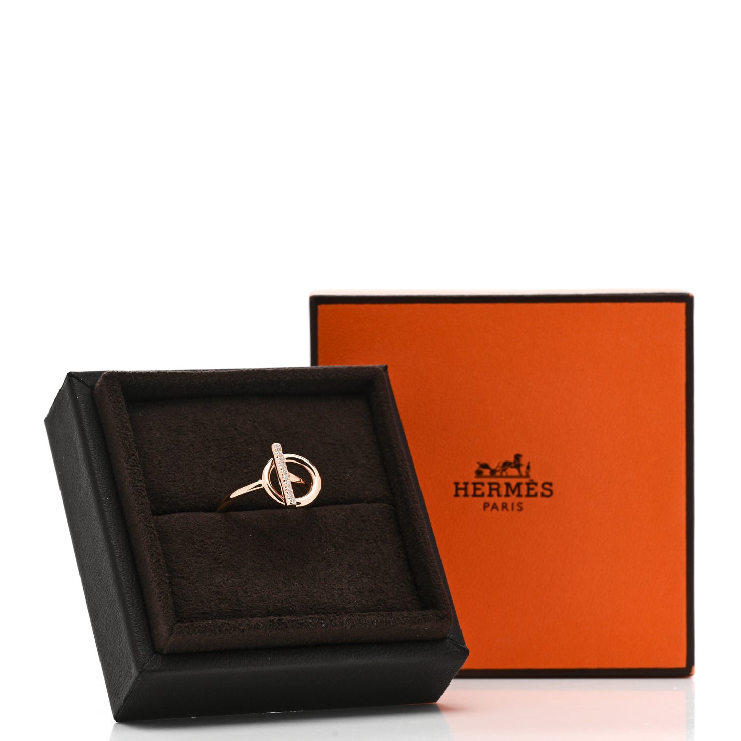 18K Rose Gold Diamond PM Echappee Ring 50 5.25