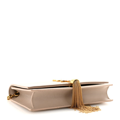Saint Laurent Smooth Calfskin Classic Monogram Kate Tassel Chain Wallet Dark Beige 4 of 10