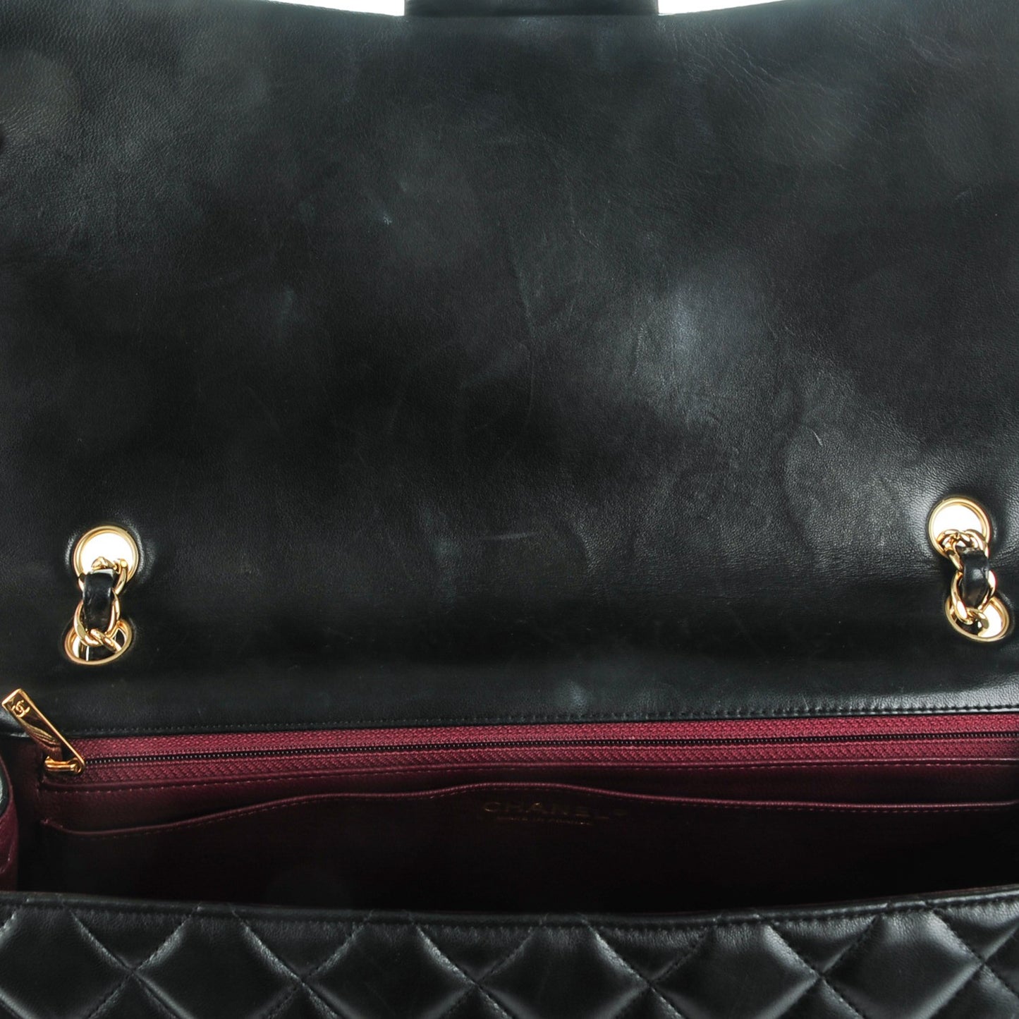 Lambskin Quilted Maxi Single Flap Black