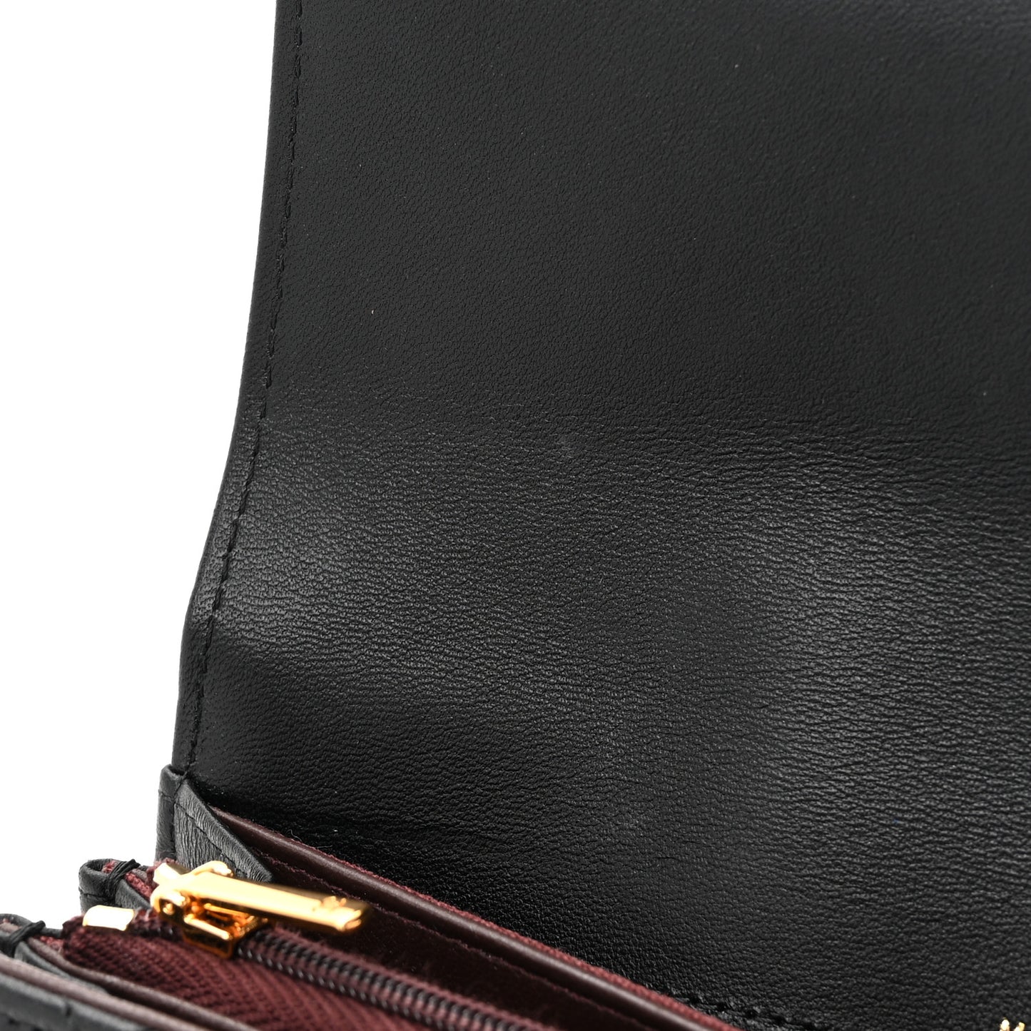 Lambskin Quilted Large Flap Wallet Black