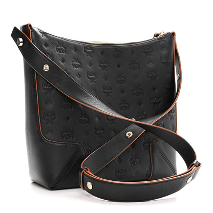 MCM Calfskin Ottomar Monogram Medium Klara Hobo Black 3 of 10