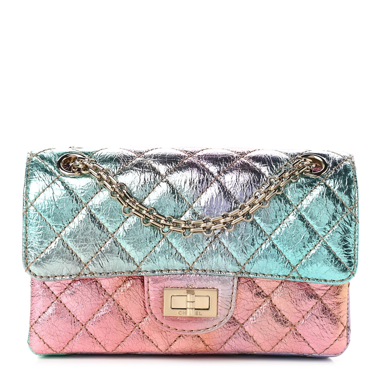 Chanel Metallic Goatskin Quilted Mini 2.55 Reissue Flap Multicolor 1 of 8