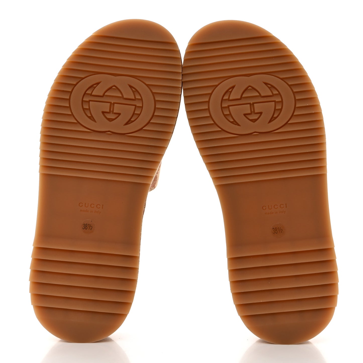 Canvas GG Monogram Angelina Platform Slide Sandals 38.5 Beige Ruggine