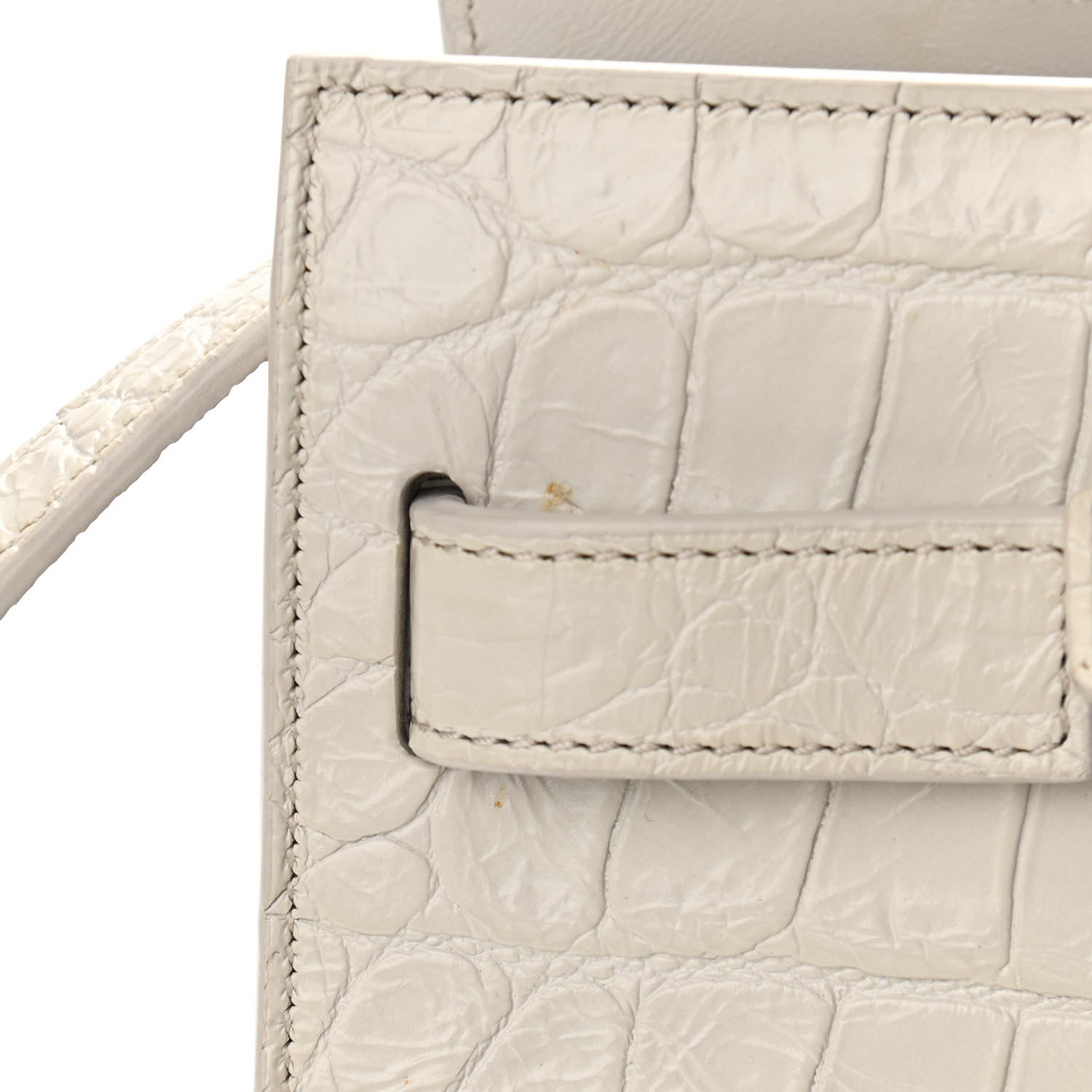 Saint Laurent Calfskin Crocodile Embossed Baby Sac De Jour Gris Perle 11 of 13