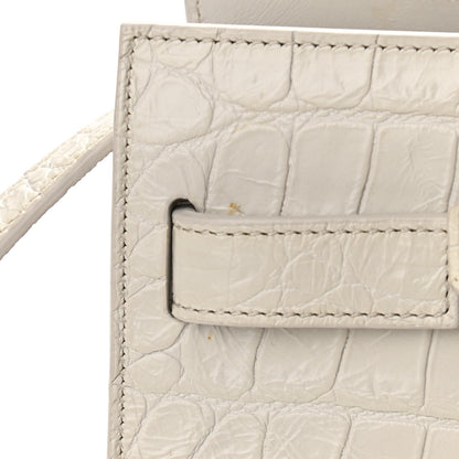 Saint Laurent Calfskin Crocodile Embossed Baby Sac De Jour Gris Perle 11 of 13