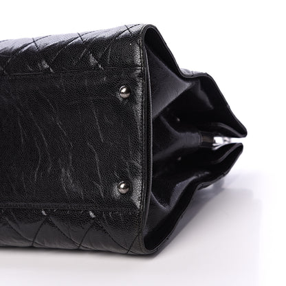 Chanel Crumpled Grained Calfskin Quilted CC Crave Tote Black 9 of 12