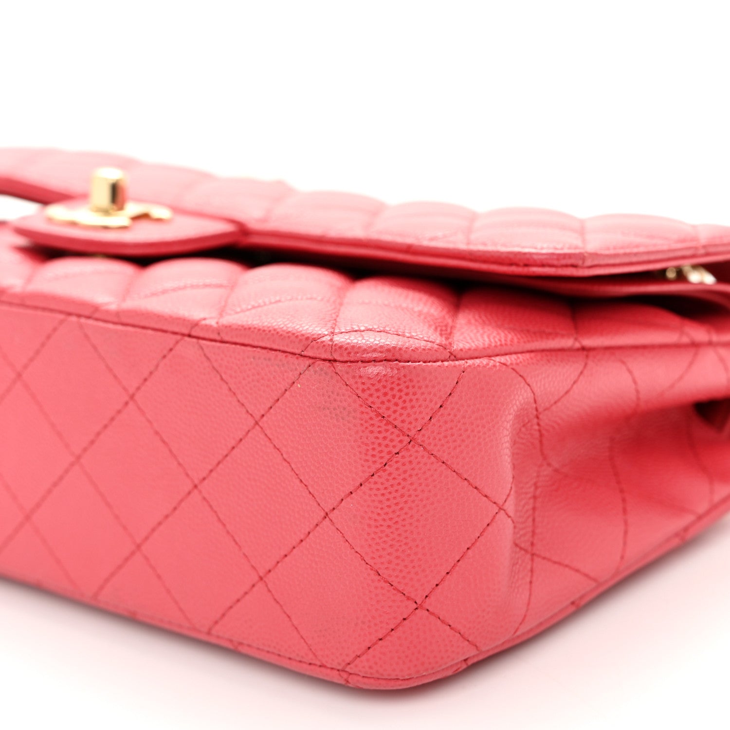 Chanel Caviar Quilted Medium Double Flap Dark Pink 10 of 10