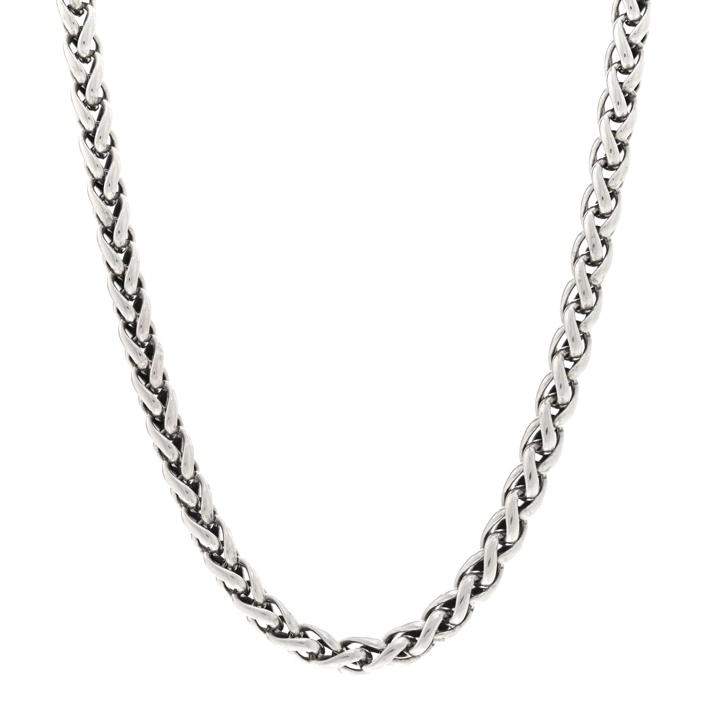 Sterling Silver 14K Yellow Gold 6mm Wheat Chain Necklace