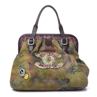 Chanel Washed Toile Graffiti On The Pavements Bowler Khaki Multicolor 1 of 13