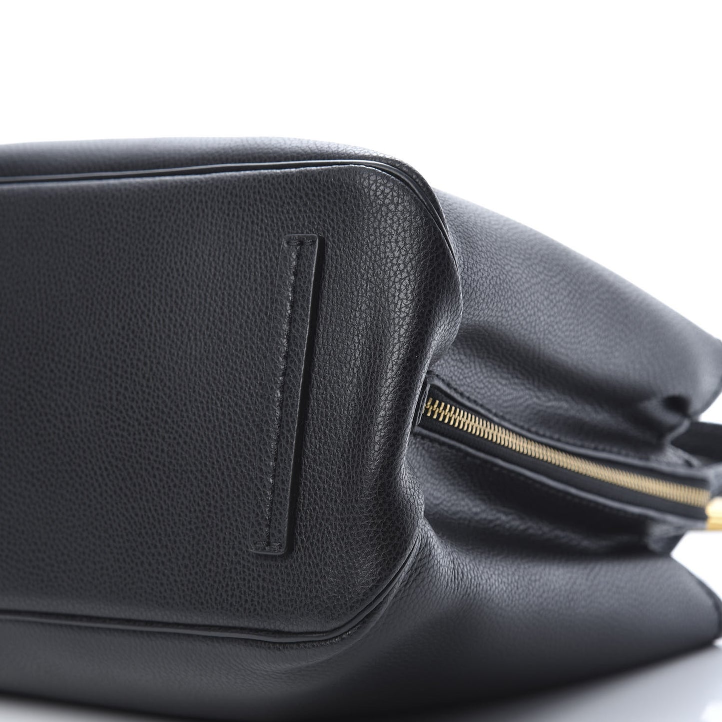 Pebbled Calfskin Editor Shopping Tote Black