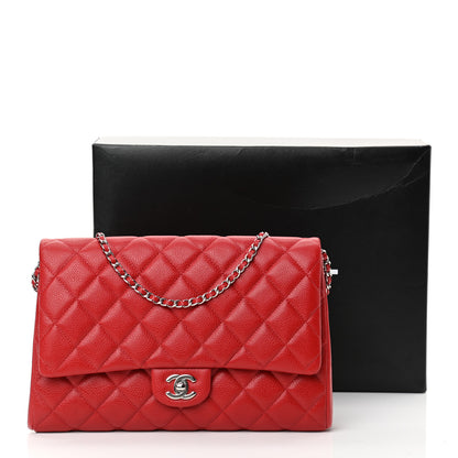Chanel Caviar Quilted Clutch With Chain Flap Red 12 of 12