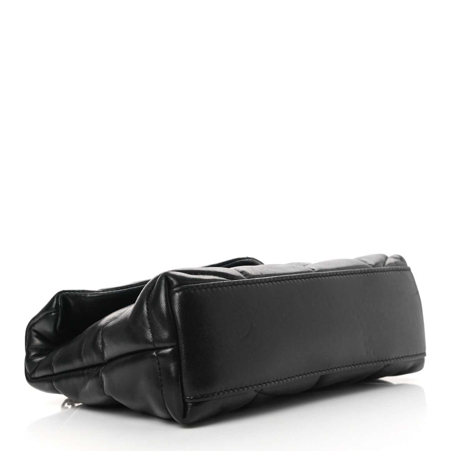 Lambskin Quilted Toy Loulou Puffer Monogram Chain Satchel Black