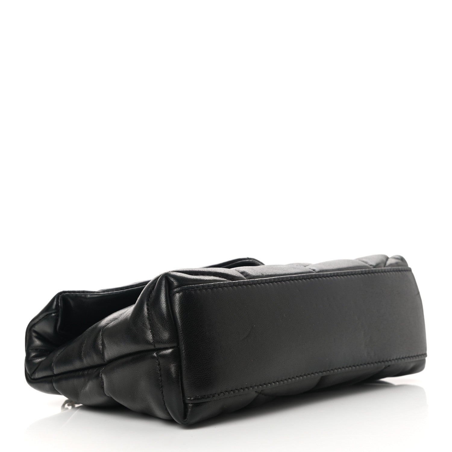 Saint Laurent Lambskin Quilted Toy Loulou Puffer Monogram Chain Satchel Black 4 of 12