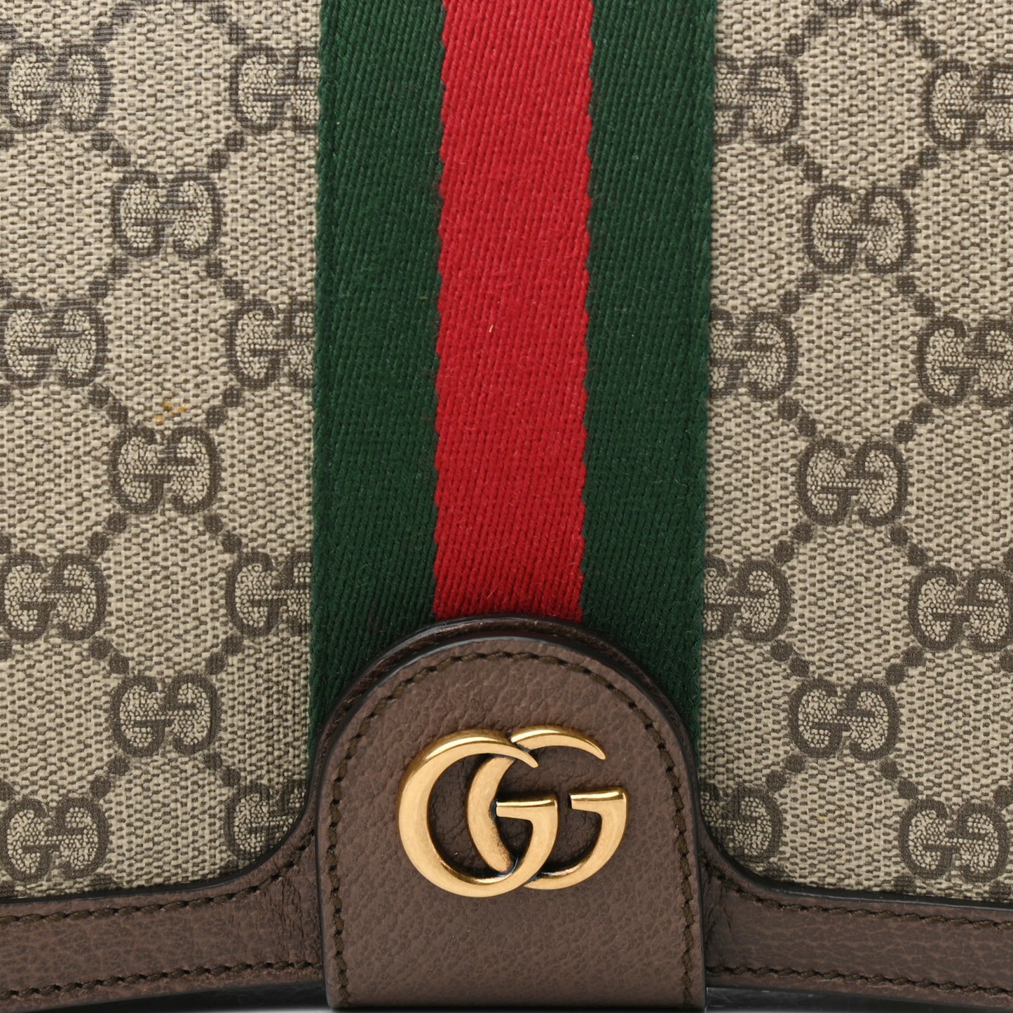 GG Supreme Monogram Web Ophidia Flap Messenger Bag Beige New Acero