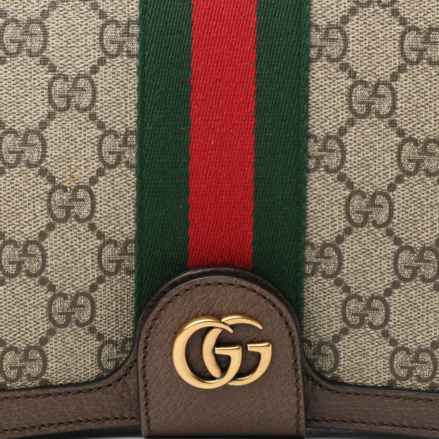 Gucci GG Supreme Monogram Web Ophidia Flap Messenger Bag Beige New Acero 8 of 11