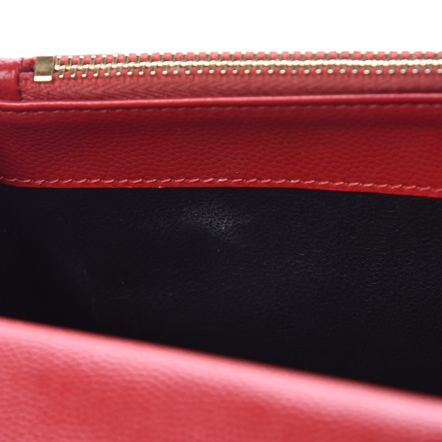 Saint Laurent Grain De Poudre Matelasse Chevron Monogram Envelope Chain Wallet New Red 8 of 9