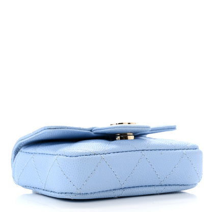 Chanel Caviar Quilted Mini Chain Belt Bag Light Blue 3 of 7