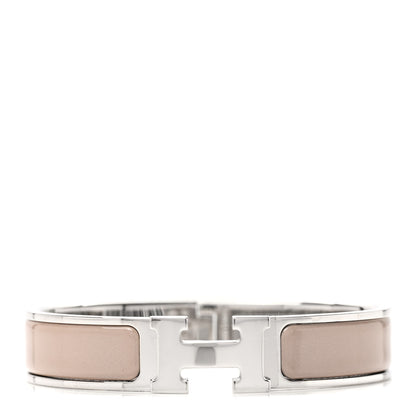 Hermes Enamel Clic Clac H Narrow Bracelet PM Marron Glace 1 of 6