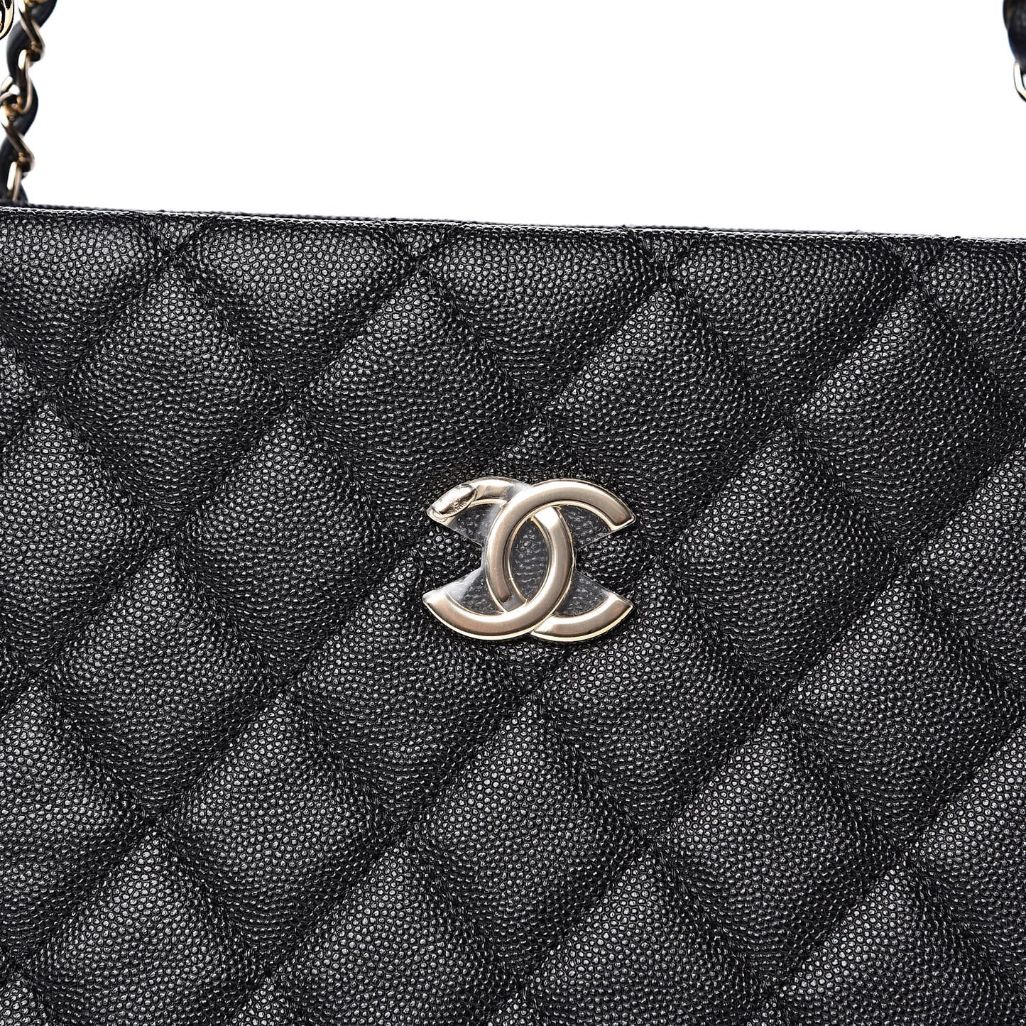 Caviar Quilted Rolled Up Tote Black