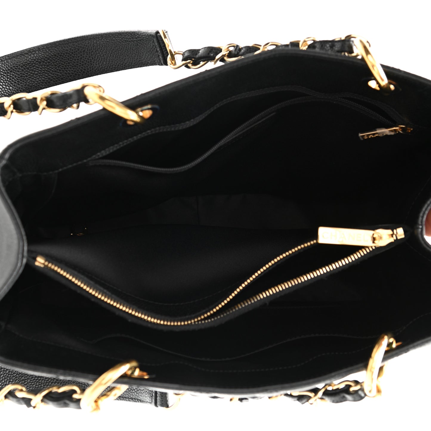 Caviar Quilted Grand Shopping Tote GST Black