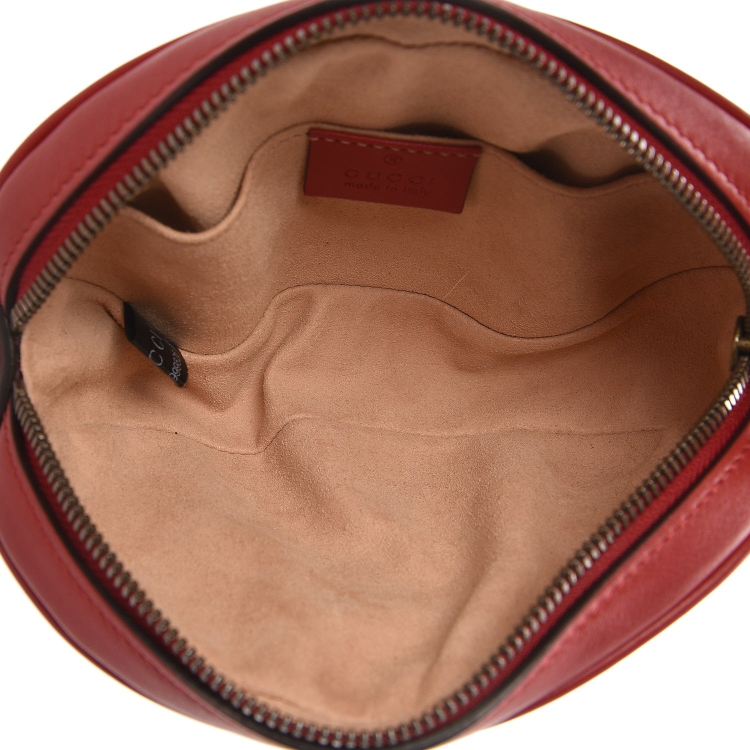 Gucci Calfskin Matelasse GG Marmont Belt Bag 85 34 Hibiscus Red 5 of 11