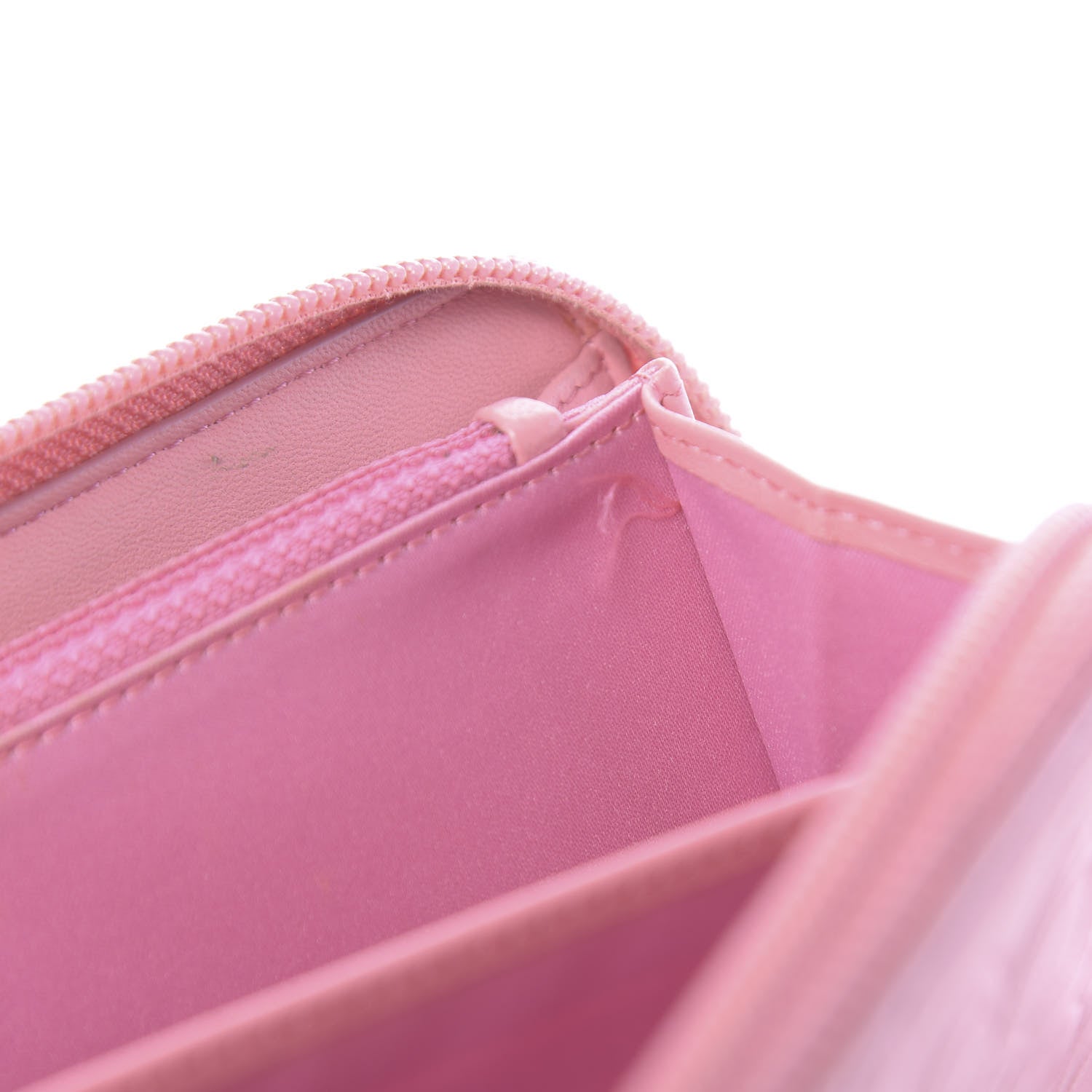 Chanel Lambskin Camellia Embossed Zip Around Large Gusset Wallet Pink 15 of 15