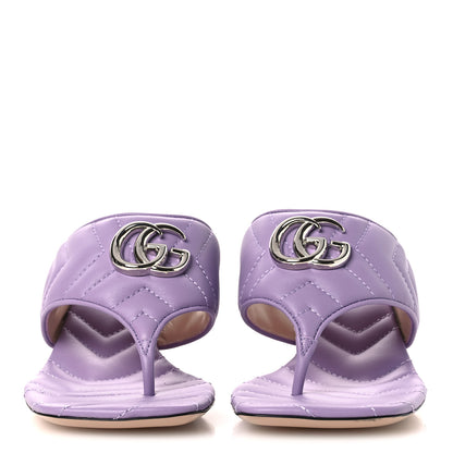 Gucci Nappa Charlotte GG Marmont 55mm Thong Sandals 38 Pale Lavander 3 of 13