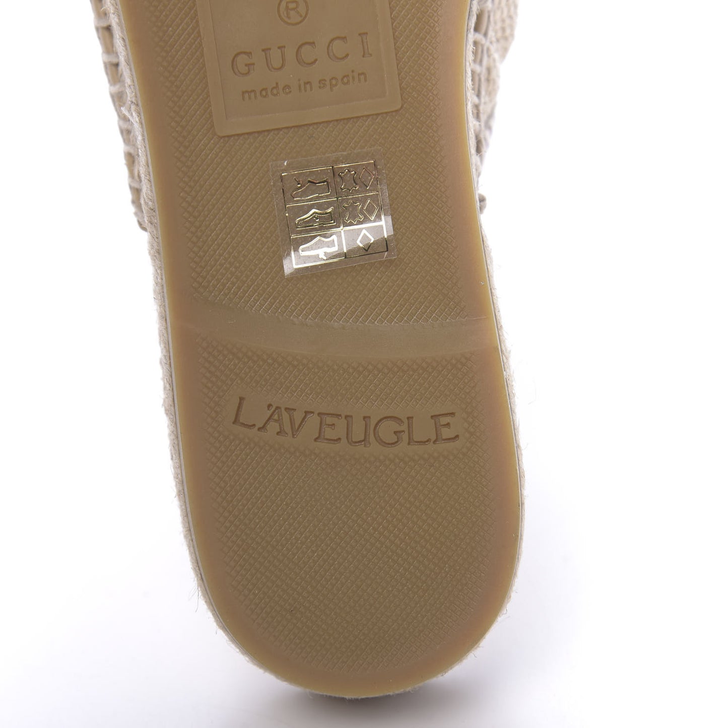 Straw Elaphe Matelasse GG Marmont Espadrille Slippers 37 Natural Cream Brown