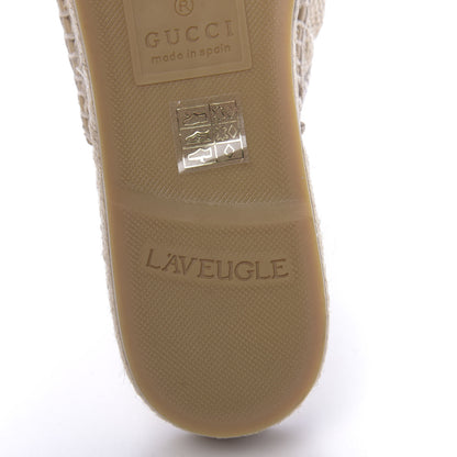 Gucci Straw Elaphe Matelasse GG Marmont Espadrille Slippers 37 Natural Cream Brown 11 of 12