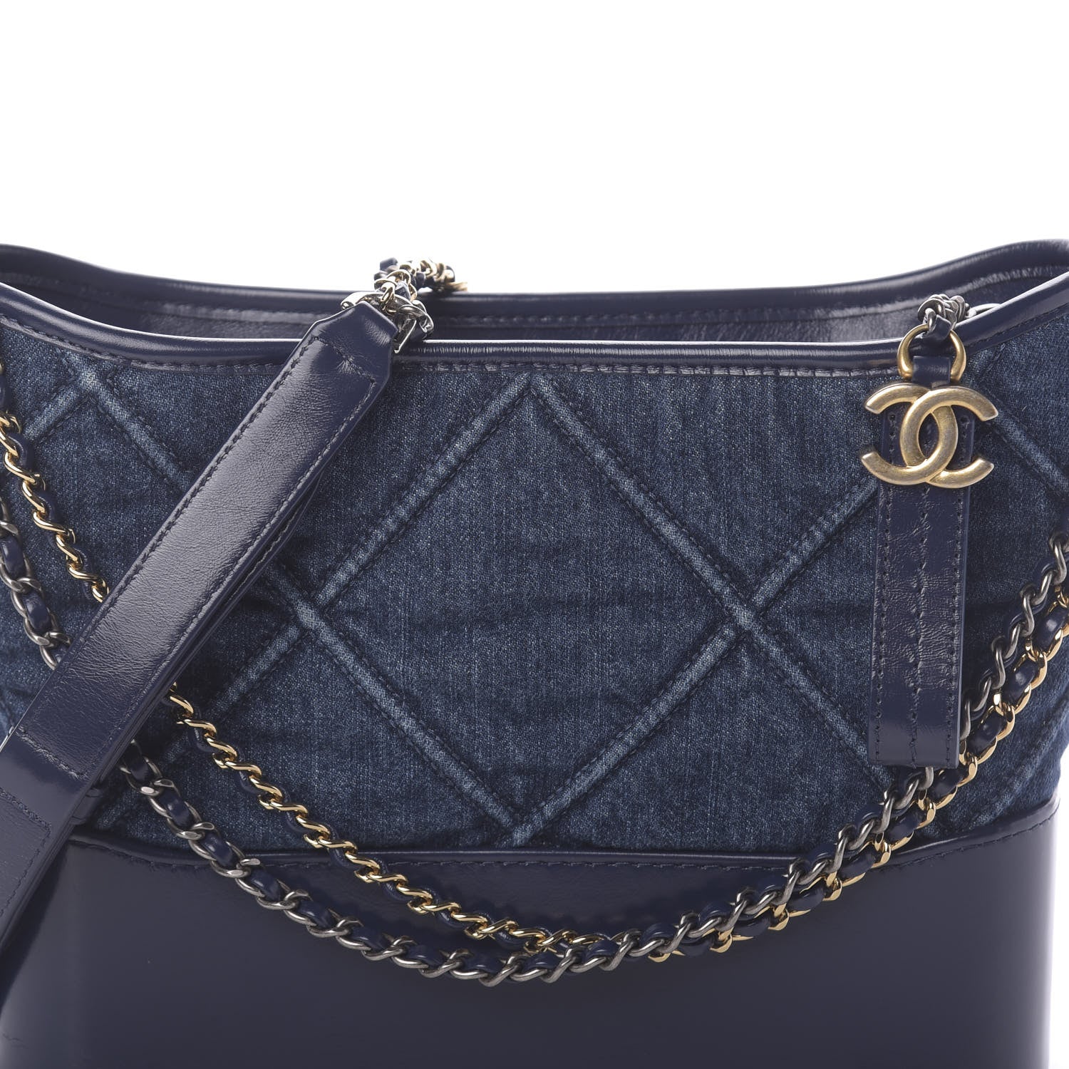 Chanel Denim Calfskin Small Gabrielle Hobo Blue 9 of 11