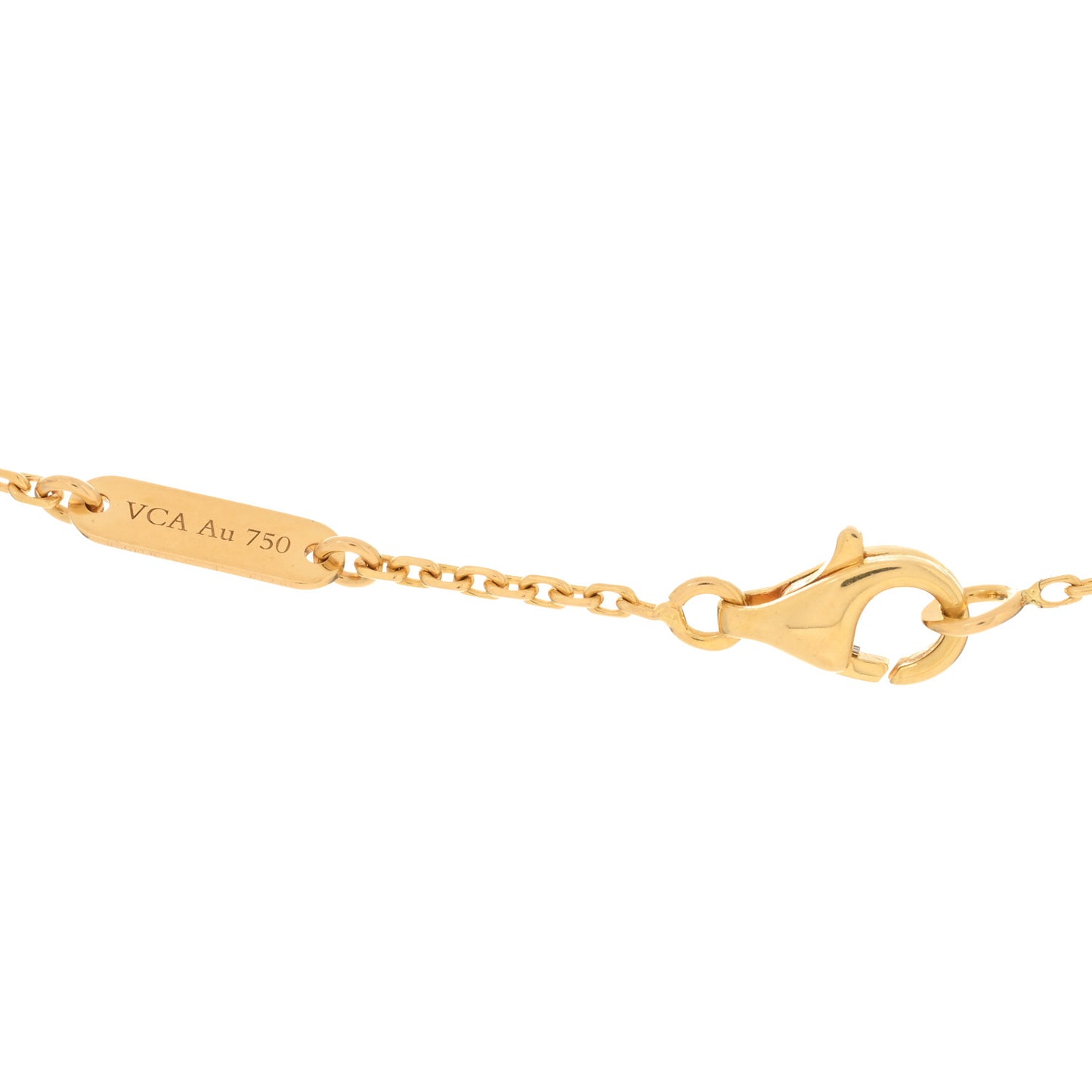 18K Yellow Gold Carnelian Vintage Alhambra Pendant Necklace