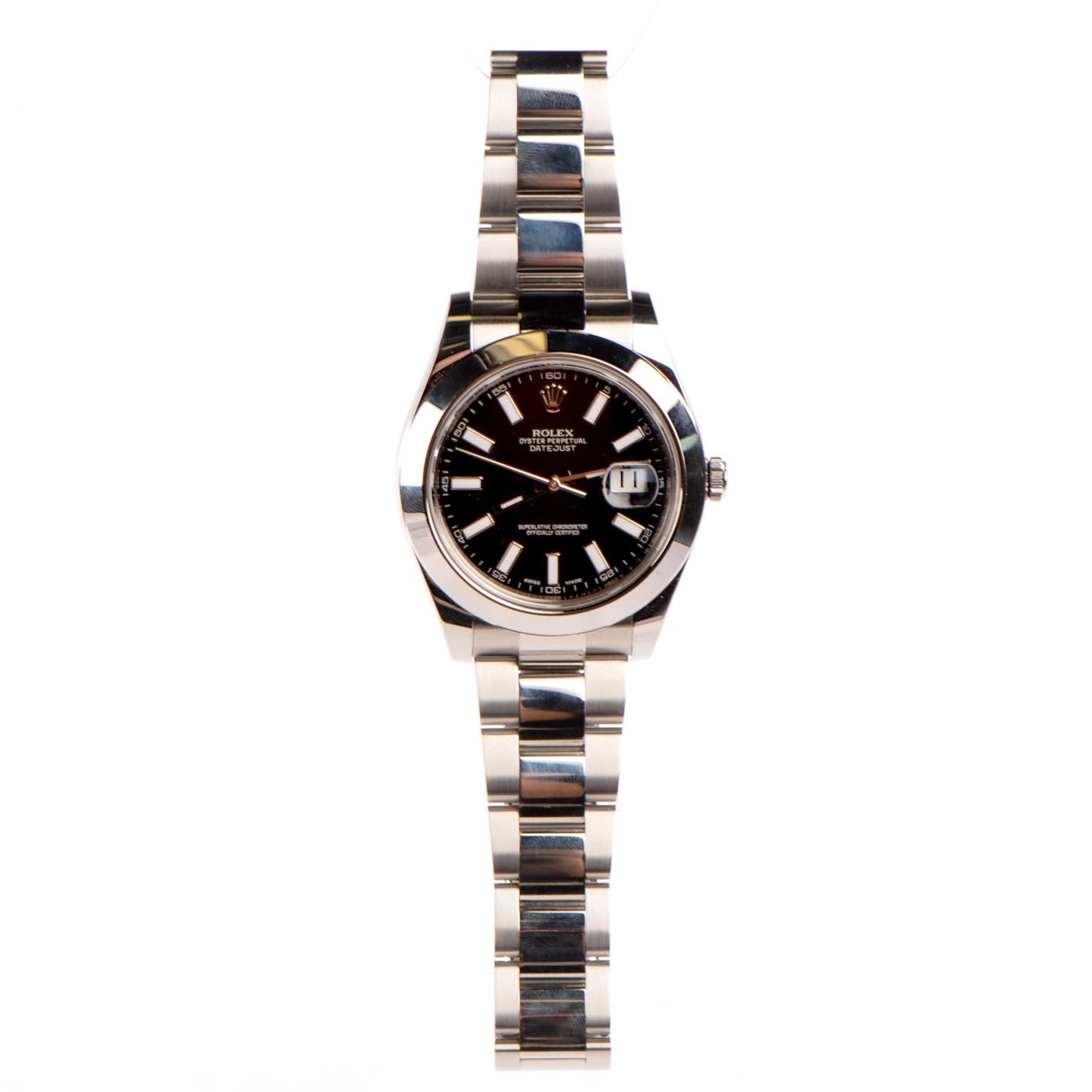 Stainless Steel 41mm Oyster Perpetual Datejust II Watch Black 116300