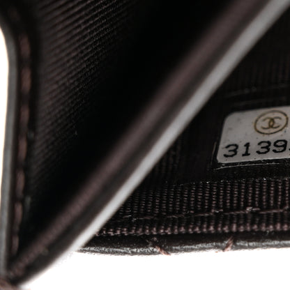 Chanel Lambskin Quilted Flap Card Holder Wallet Dark Brown 8 of 9