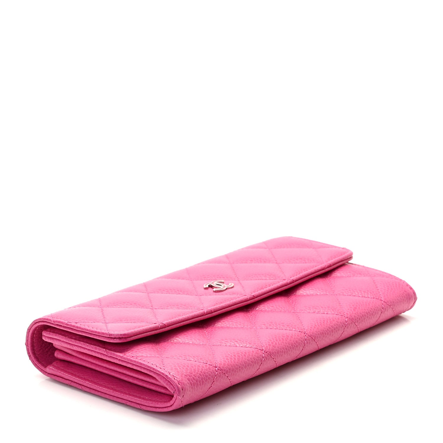 Chanel Caviar Quilted Large Gusset Flap Wallet Pink 4 of 8