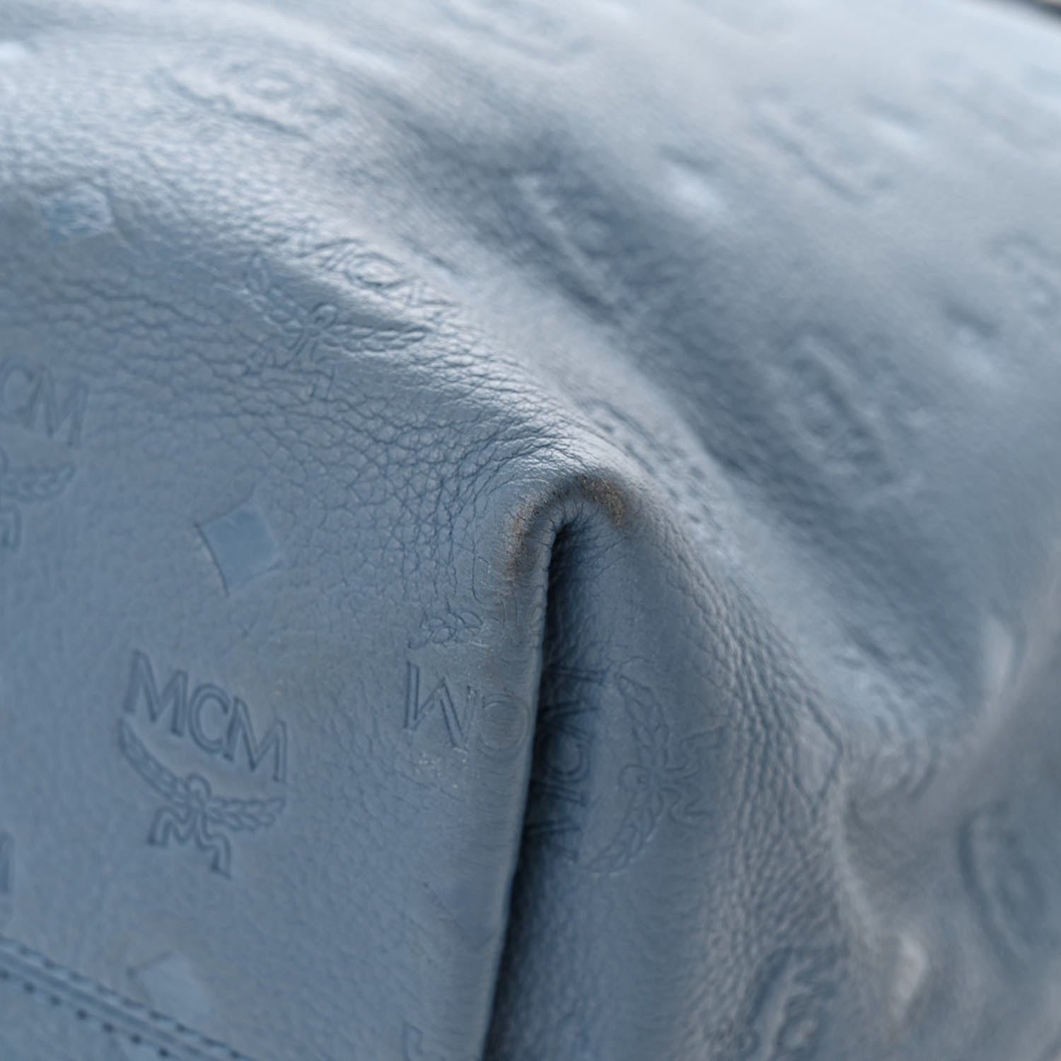 MCM Calfskin Ottomar Monogram Large Klara Hobo Luft Blue 14 of 16