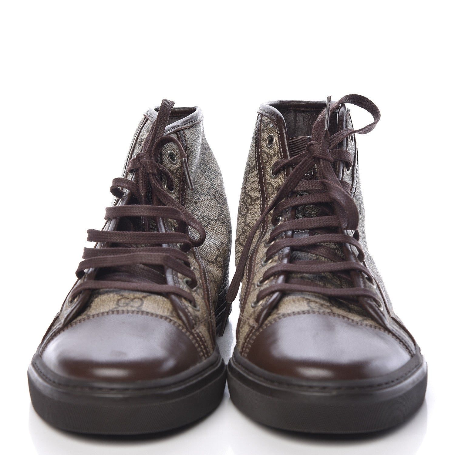 Gucci Monogram Mens High Top Sneaker 8.5 Dark Brown 2 of 10