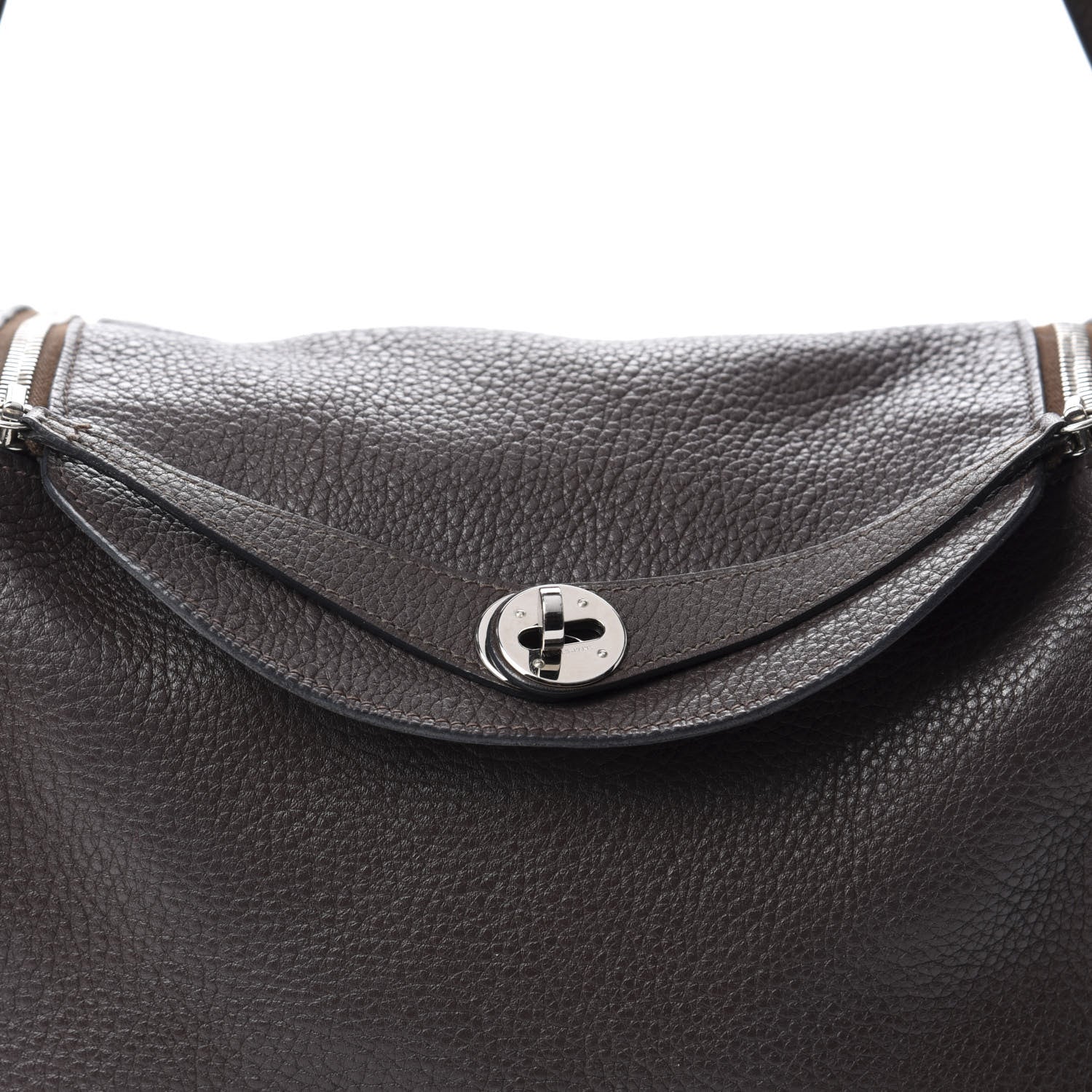 Hermes Taurillon Clemence Lindy 30 Chocolate 9 of 10