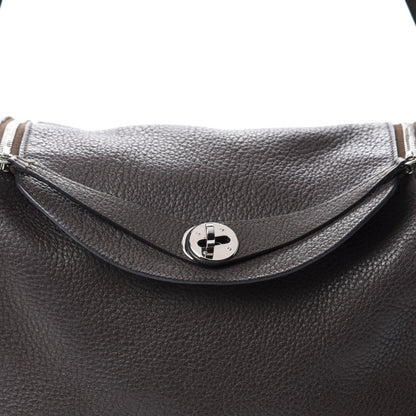 Hermes Taurillon Clemence Lindy 30 Chocolate 9 of 10