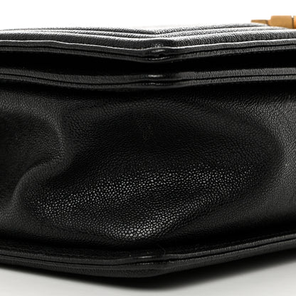 Chanel Caviar Chevron Quilted Medium Boy Flap Black 9 of 10