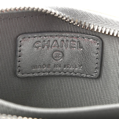 Chanel Gradient Metallic Calfskin Quilted Zip Around Coin Purse Wallet Silver Blue Yellow Purple 6 of 7