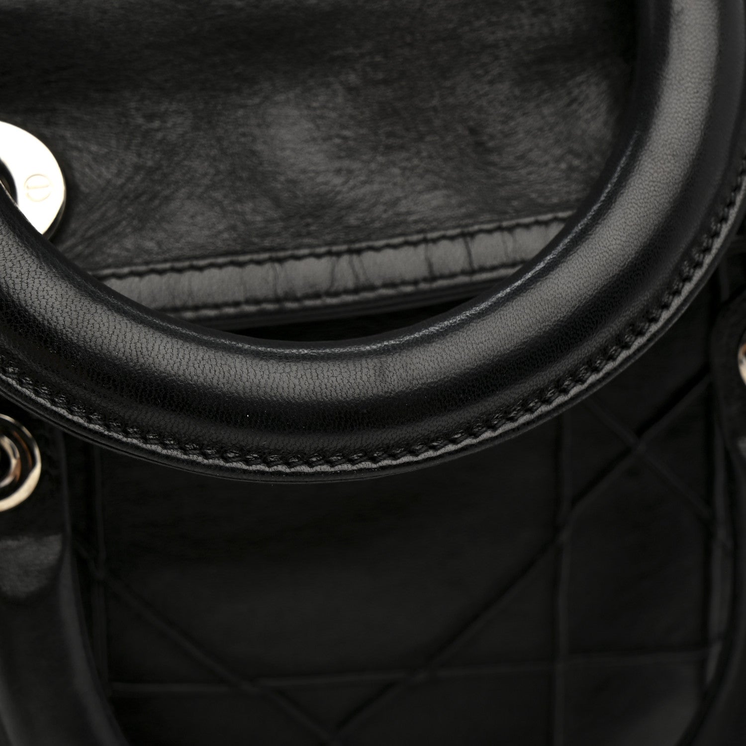 Christian Dior Lambskin Cannage Medium Granville Tote Black 12 of 12