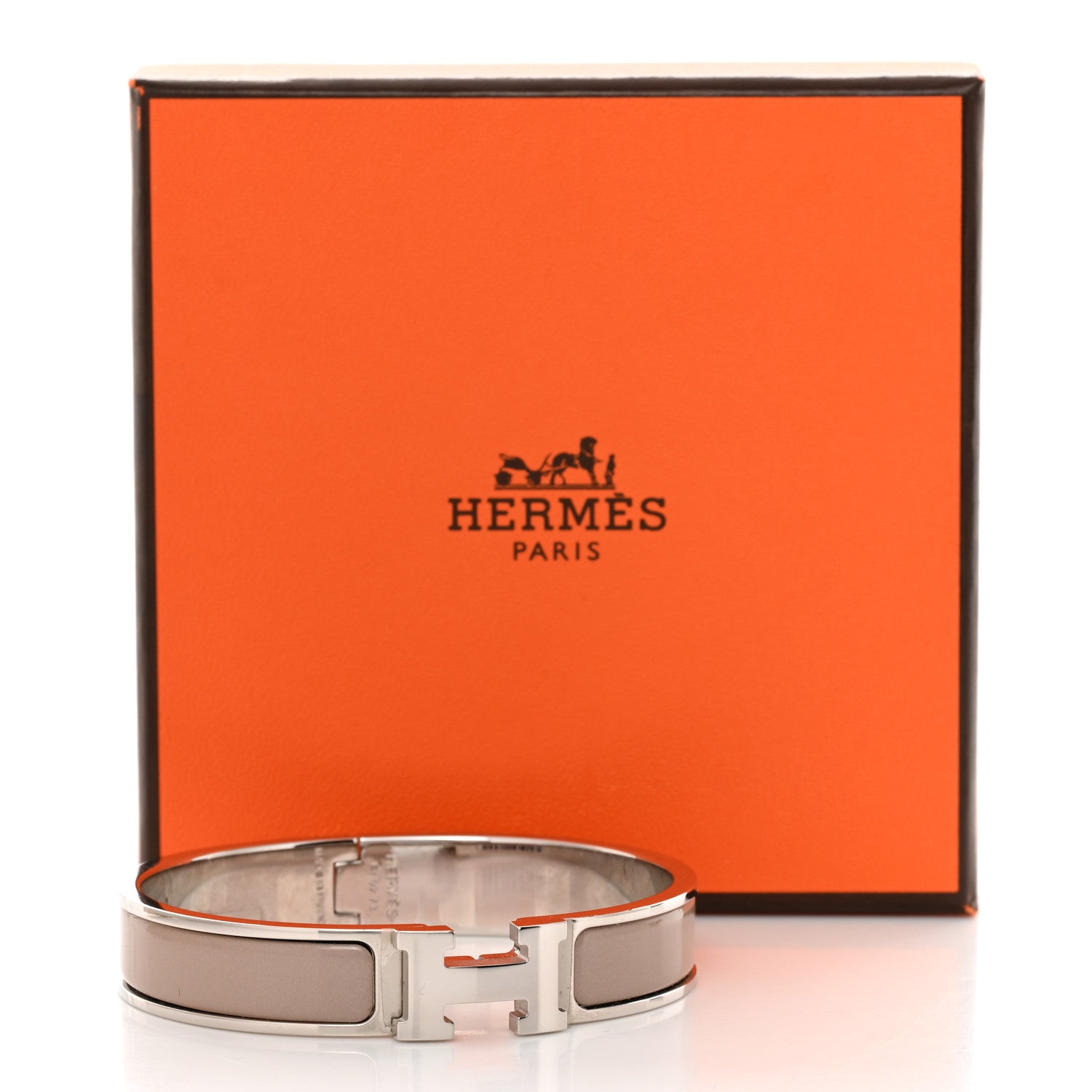 Hermes Enamel Narrow Clic Clac H Bracelet GM Marron Glace 5 of 5