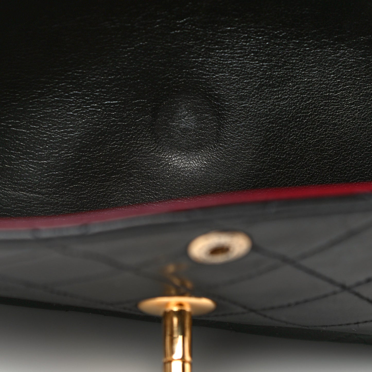 Lambskin Quilted Medium Double Flap Black