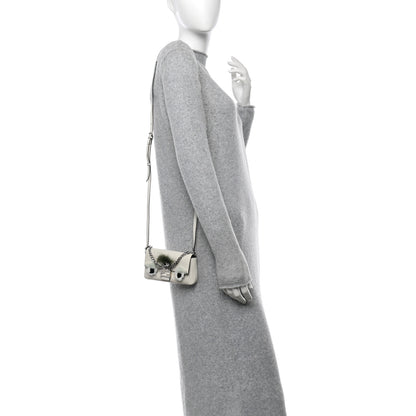 Fendi Nappa Rabbit Fox Fur Micro Buggie Baguette White Nirvana Black 2 of 11