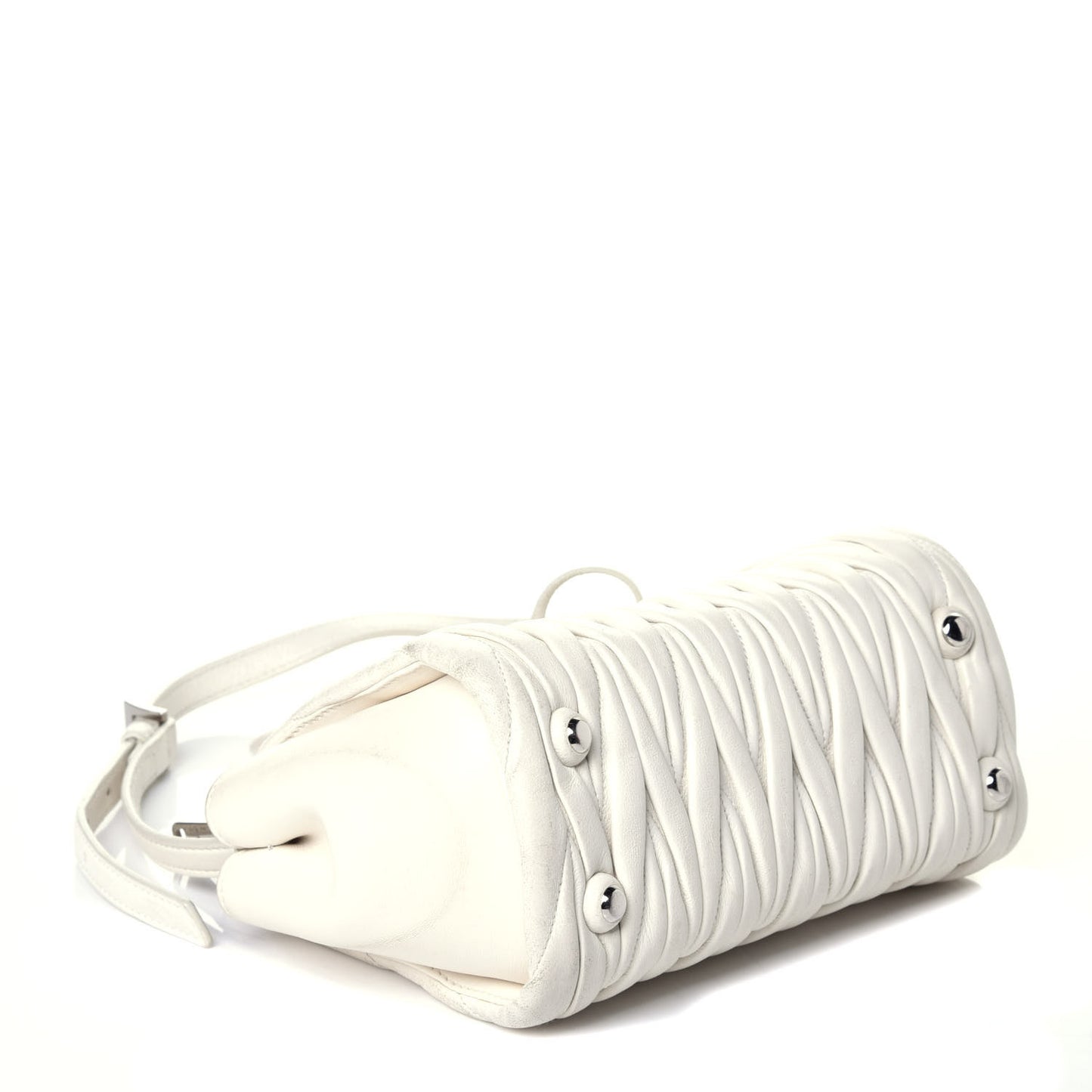 Nappa Matelasse Lux Mini Crossbody Tote Bianco