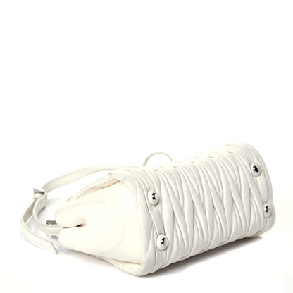 Miu Miu Nappa Matelasse Lux Mini Crossbody Tote Bianco 4 of 9